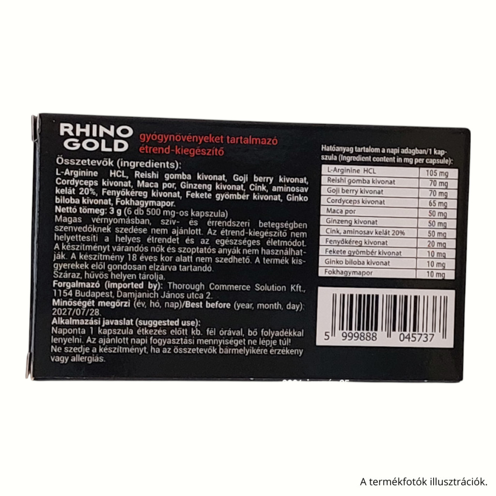 RHINO GOLD – 6 kapszula