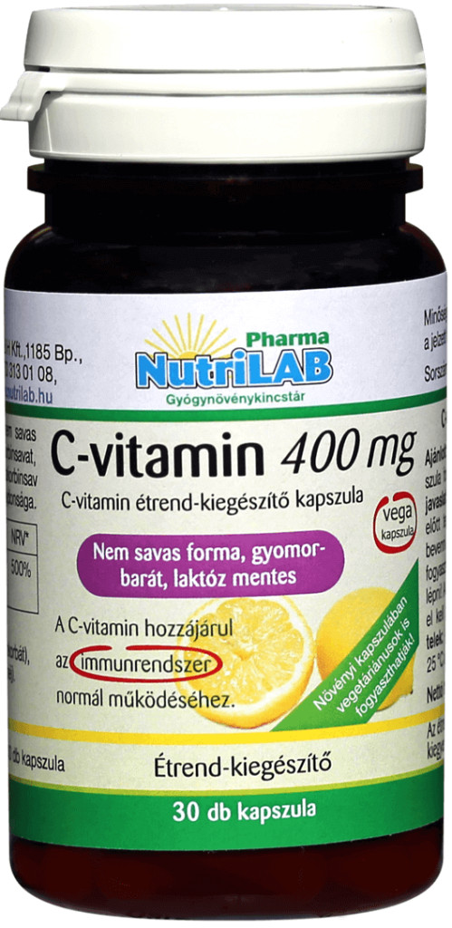 NutriLAB gyomorbarát C vitamin 400 mg - 30 db
