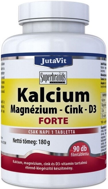 JutaVit Kalcium+Magnézium+Cink forte + D3 vitamin - 90 db